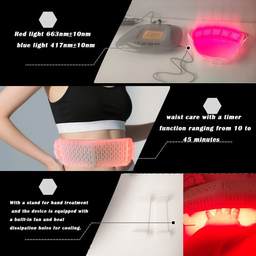 Adjustable Red Light Therapy Waist Belt LED Photon Massager for Waist Care Pain Relief