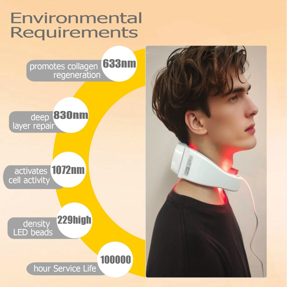 Red Light Neck Therapy Device - Portable LED Pain Relief & Muscle Relaxer
