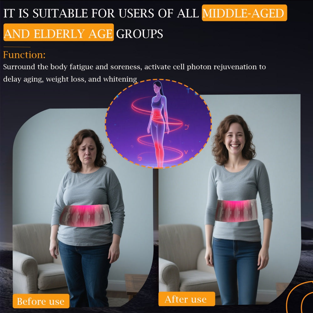 Foldable Red Light Therapy Band, A Device for Vibrating Massage and Red Light Therapy on The Waist and Legs, A Multi-frequency and Dual-mode Vibrating Red Light Therapy Instrument