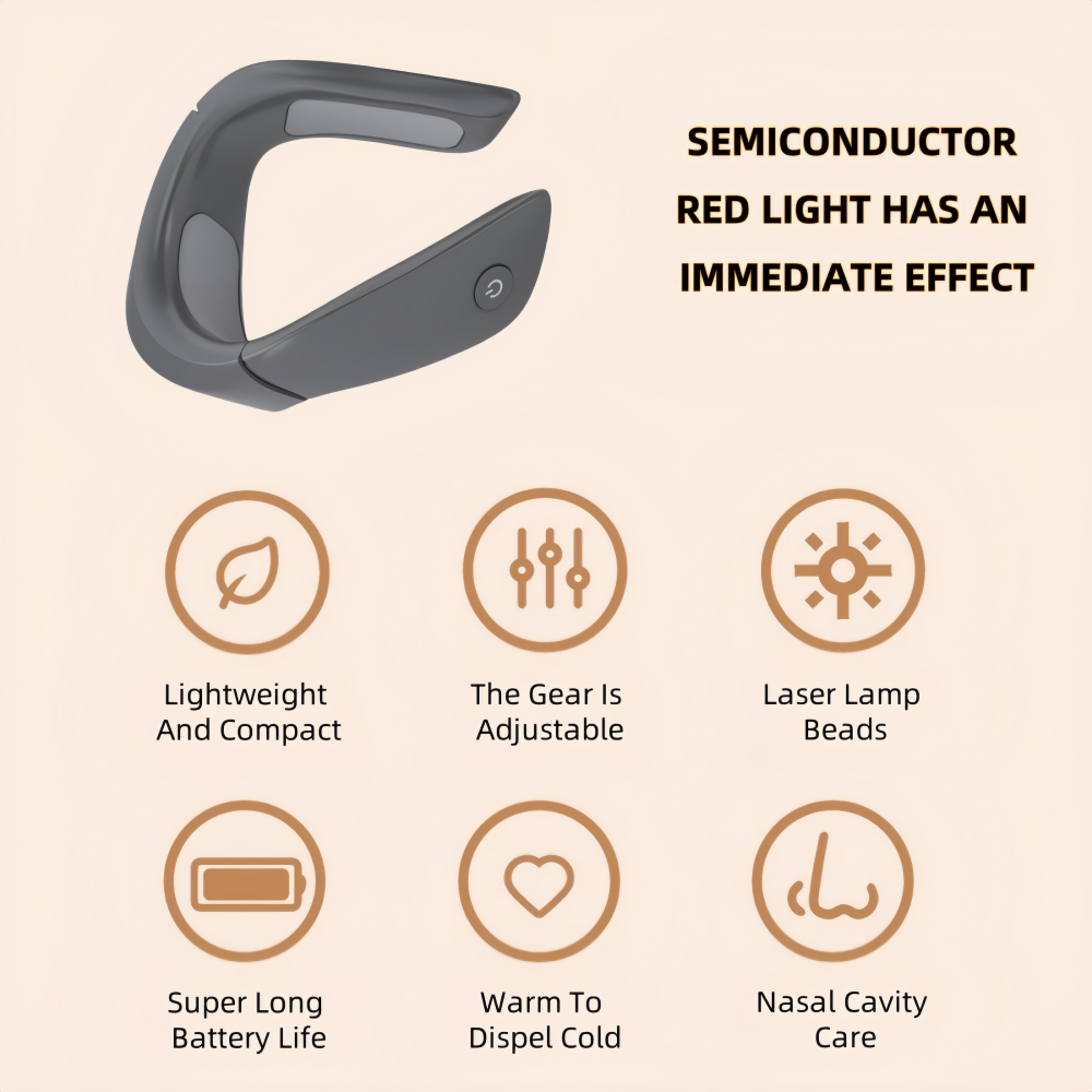 Semiconductor Laser Cervical Spine Instrument, 650nm Semiconductor Nano-laser Physiotherapy Instrument, An Advanced Gift for Soothing The Skin and Relieving Fatigue.