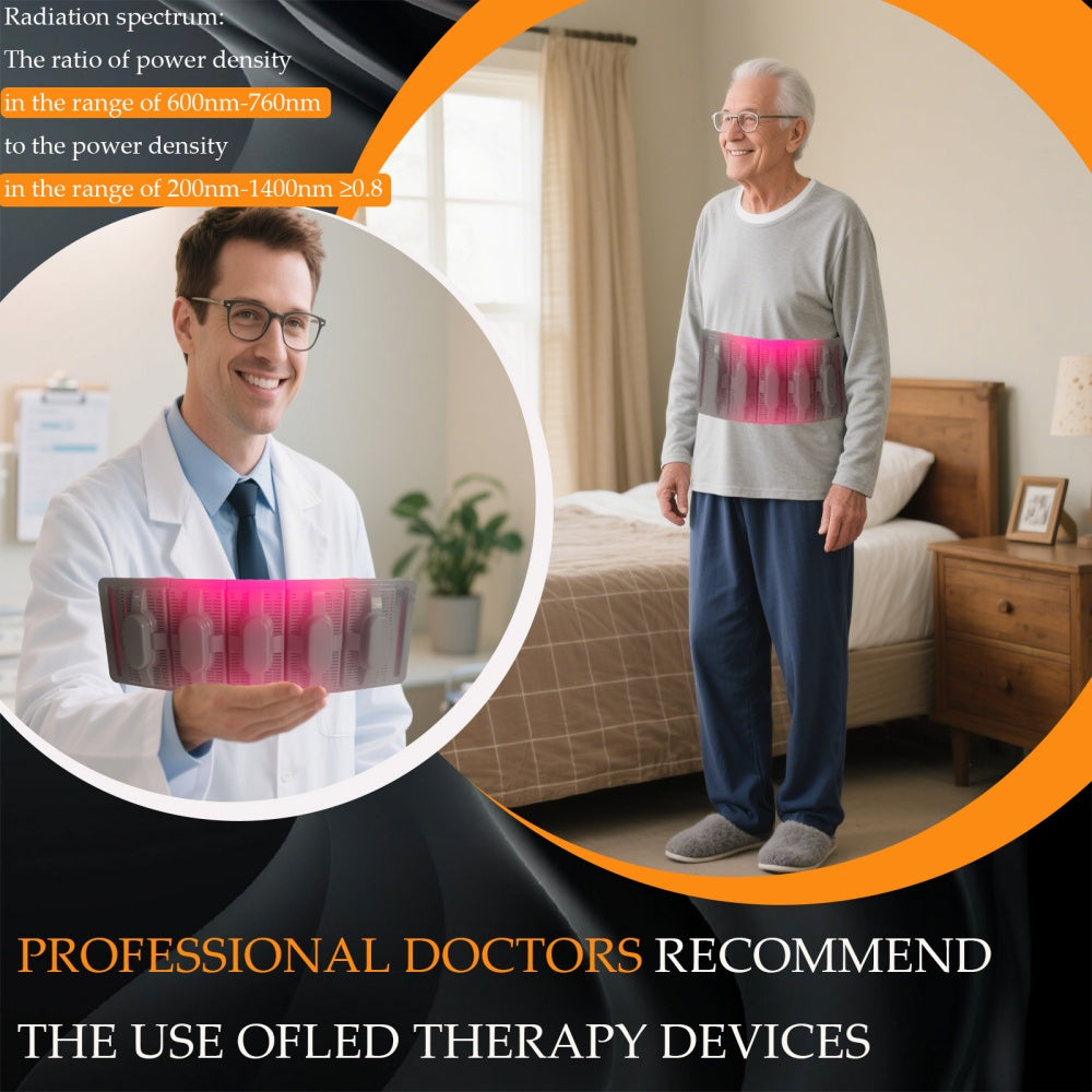 Foldable Red Light Therapy Band, A Device for Vibrating Massage and Red Light Therapy on The Waist and Legs, A Multi-frequency and Dual-mode Vibrating Red Light Therapy Instrument