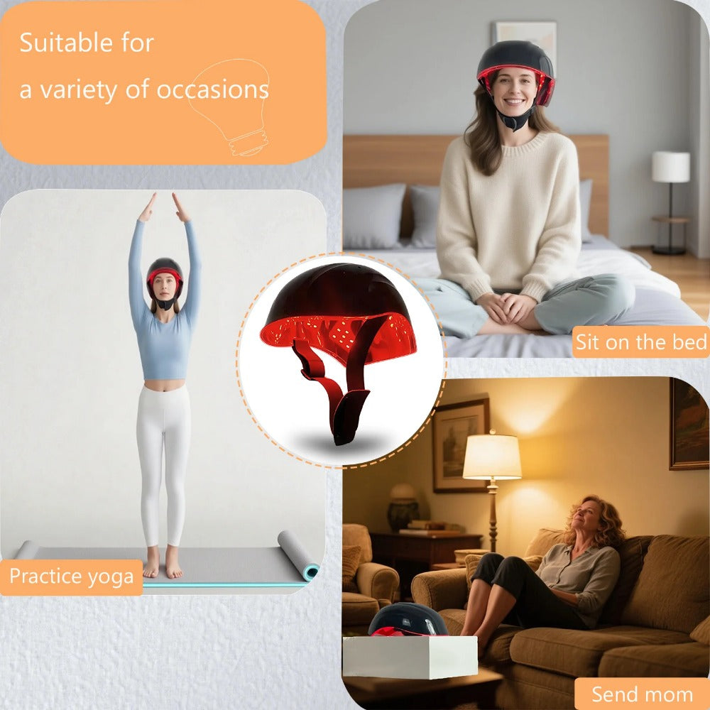 Red Light Therapy Hair Growth Helmet - Daily Use for Thicker Hair, Renew Follicles with Innovation Tech