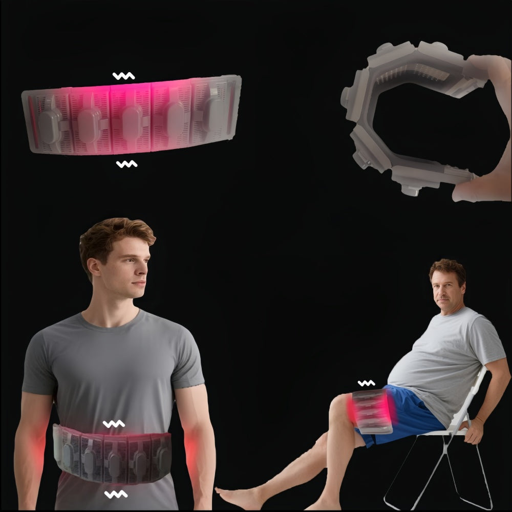 Foldable Red Light Therapy Band, A Device for Vibrating Massage and Red Light Therapy on The Waist and Legs, A Multi-frequency and Dual-mode Vibrating Red Light Therapy Instrument