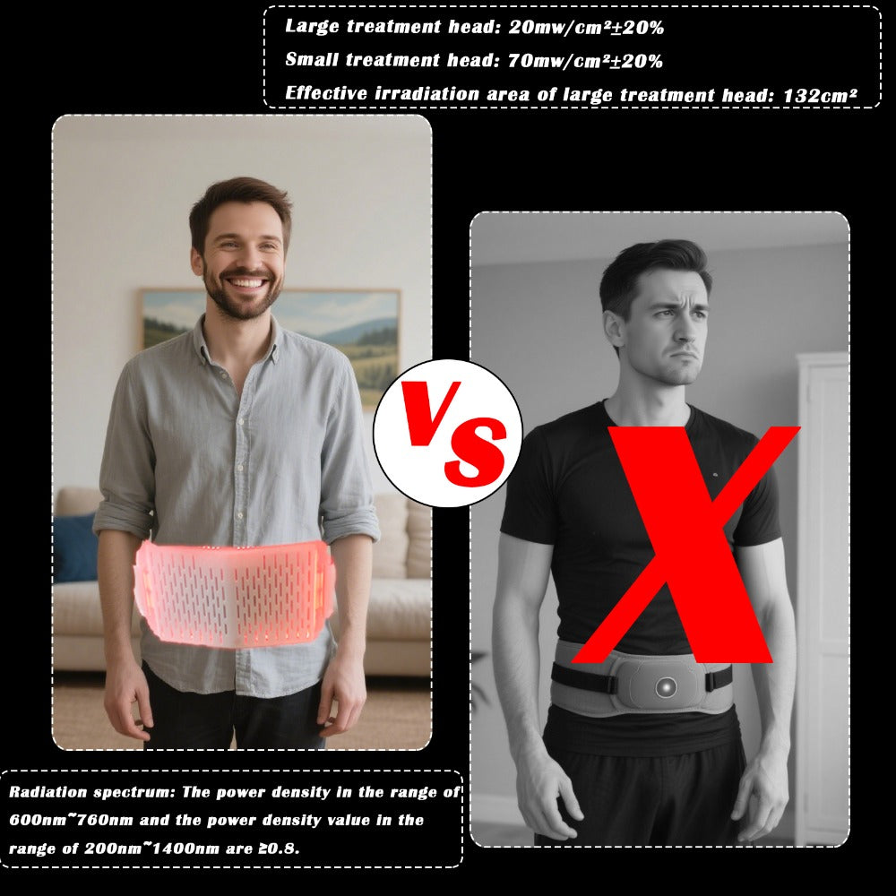 Adjustable Red Light Therapy Waist Belt LED Photon Massager for Waist Care Pain Relief