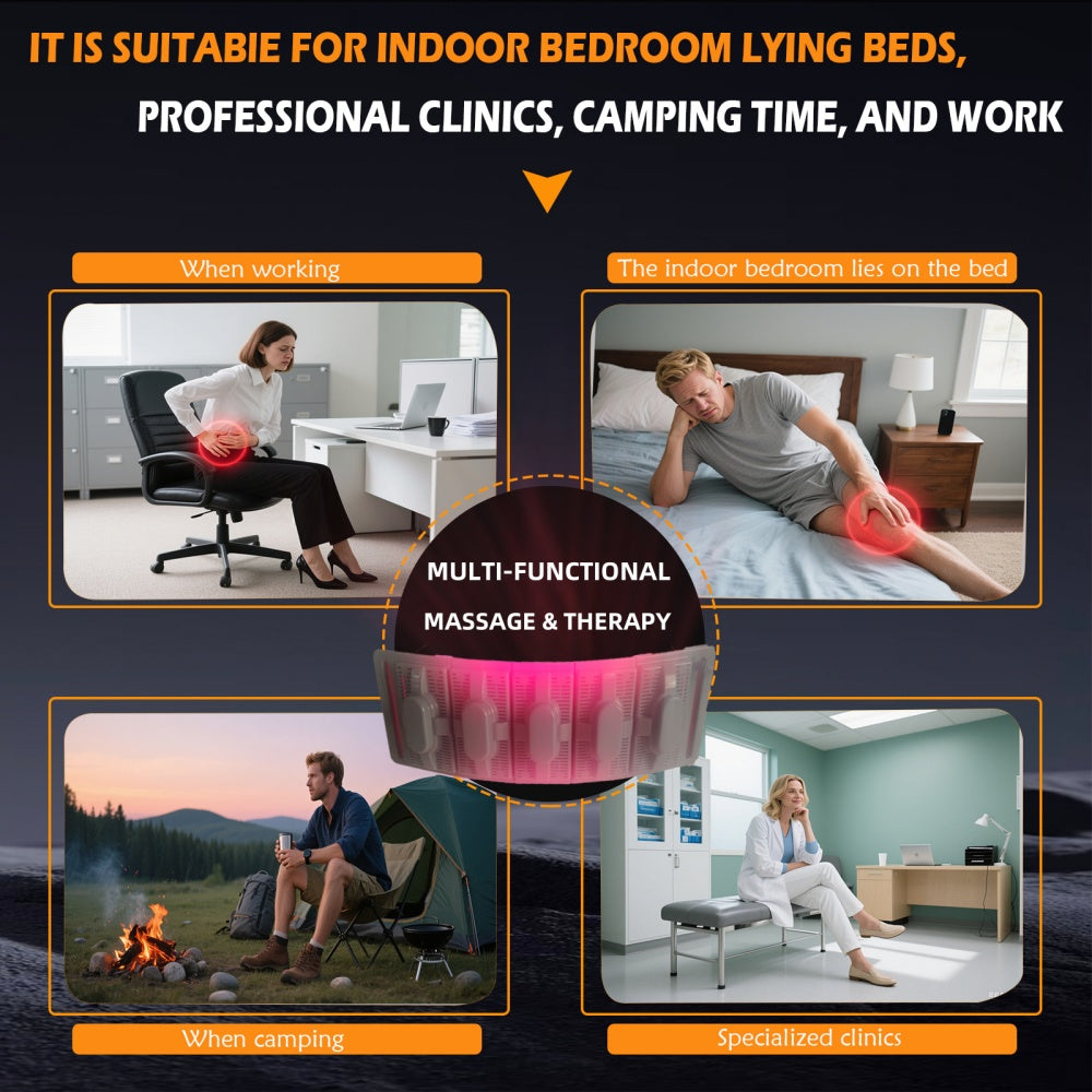Foldable Red Light Therapy Band, A Device for Vibrating Massage and Red Light Therapy on The Waist and Legs, A Multi-frequency and Dual-mode Vibrating Red Light Therapy Instrument