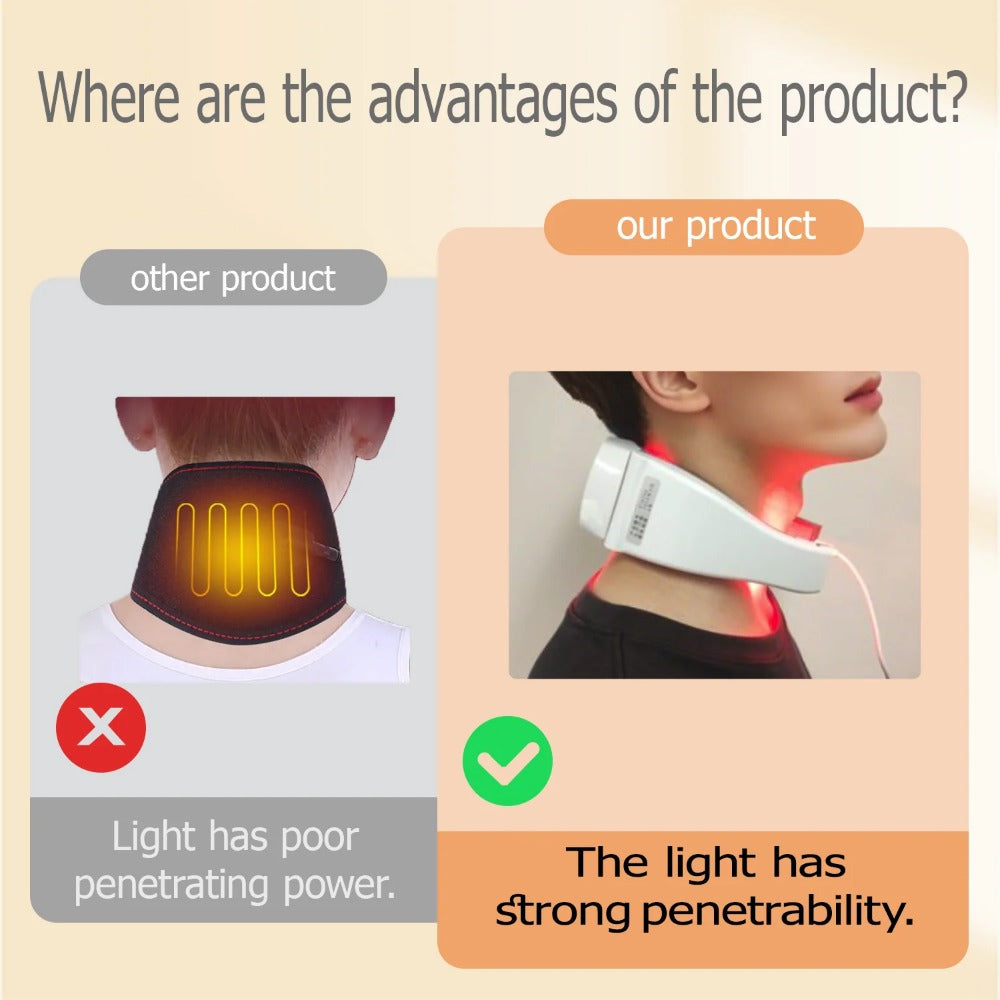Red Light Neck Therapy Device - Portable LED Pain Relief & Muscle Relaxer