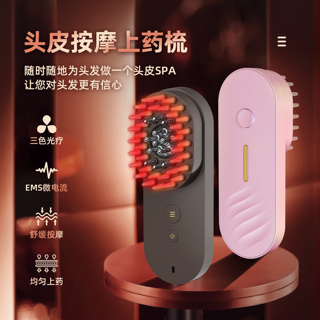 Red Light Smart Massage Comb, Head Care Spa Electric Comb, Microcurrent Pulse Comb