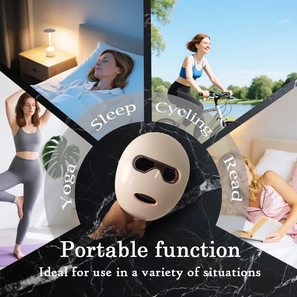 Photon Red Light Therapy Mask for Face - Skin Whitening & Rejuvenation, Suitable for All Ages & Face Shapes