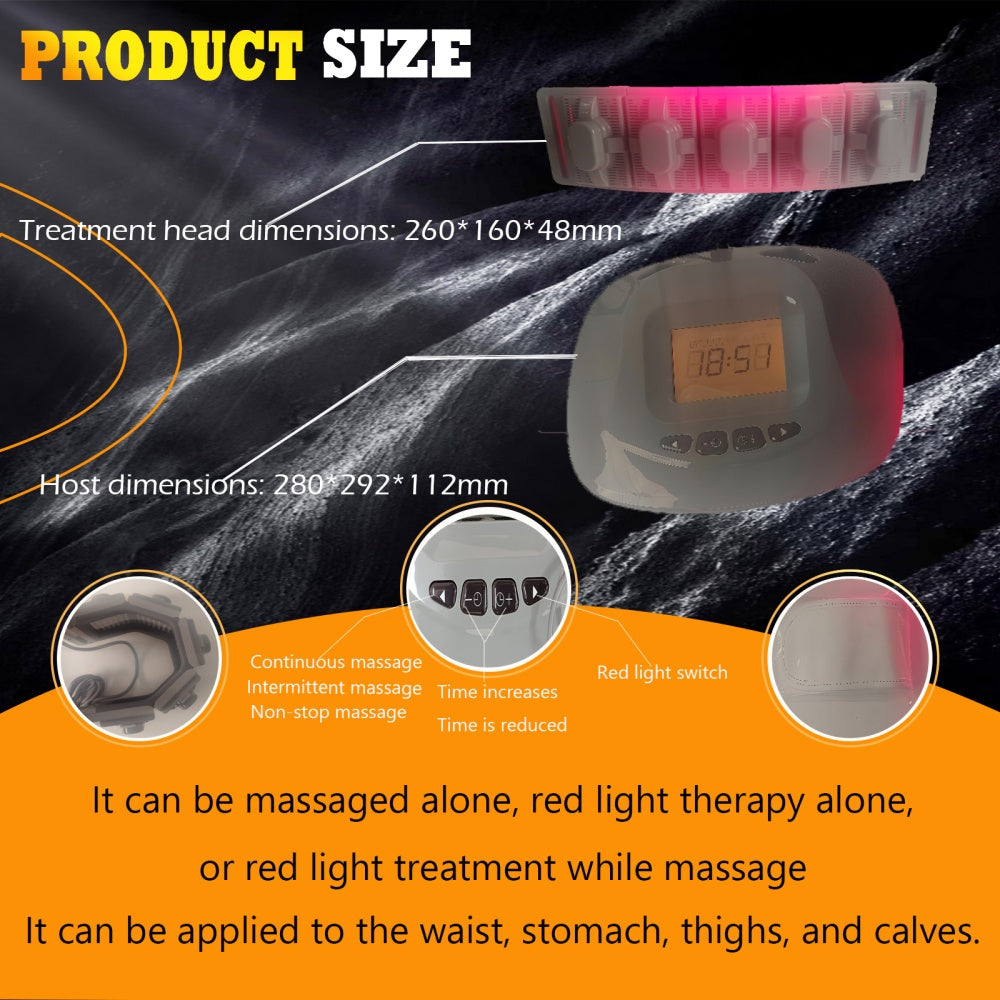 Foldable Red Light Therapy Band, A Device for Vibrating Massage and Red Light Therapy on The Waist and Legs, A Multi-frequency and Dual-mode Vibrating Red Light Therapy Instrument